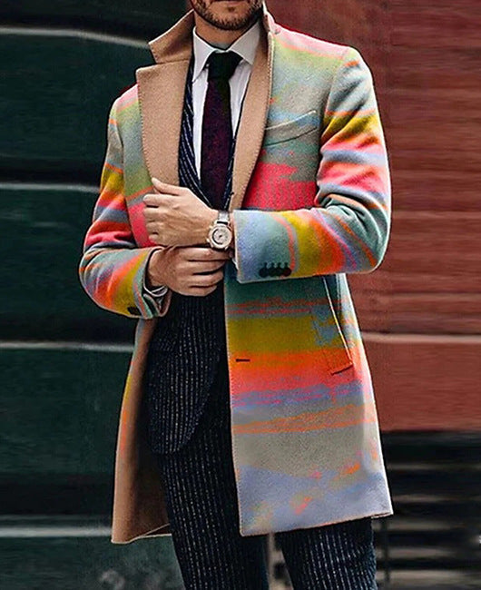 Printed coat for men