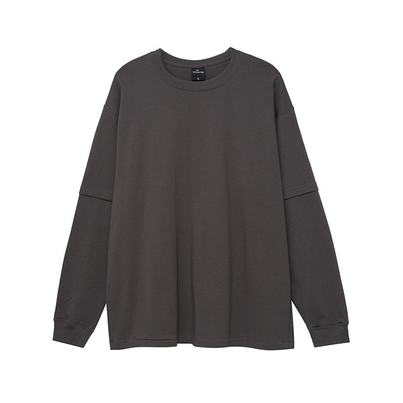 Cotton Basic Style Loose Bottoming Long Sleeve T-shirt