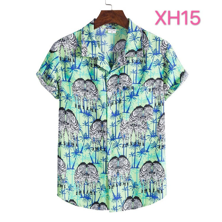 Casual Men's Shirt Hawaiian Beach Style Suit Collar Short Sleeve shirt