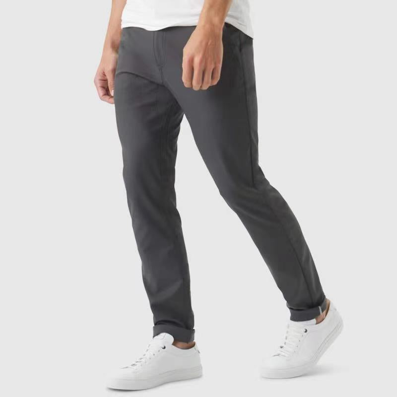 Verano nuevos pantalones de ocio de seda de hielo para hombres