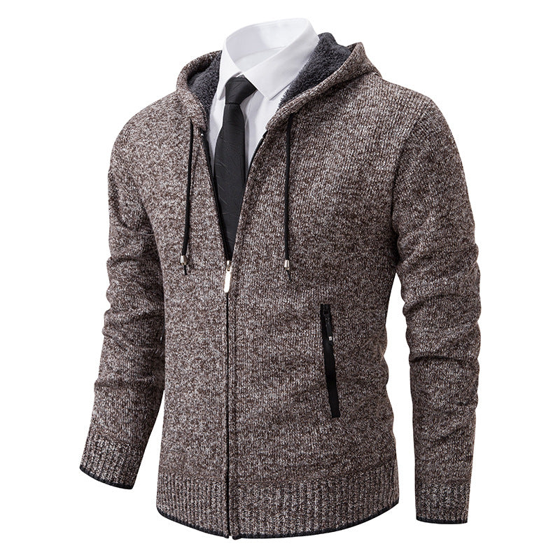 Maglione cardigan tinta unita da uomo