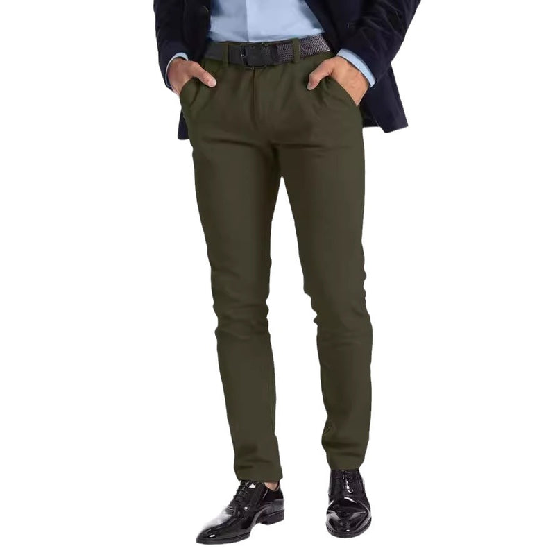 Business Micro-elastic Straight-leg Trousers men