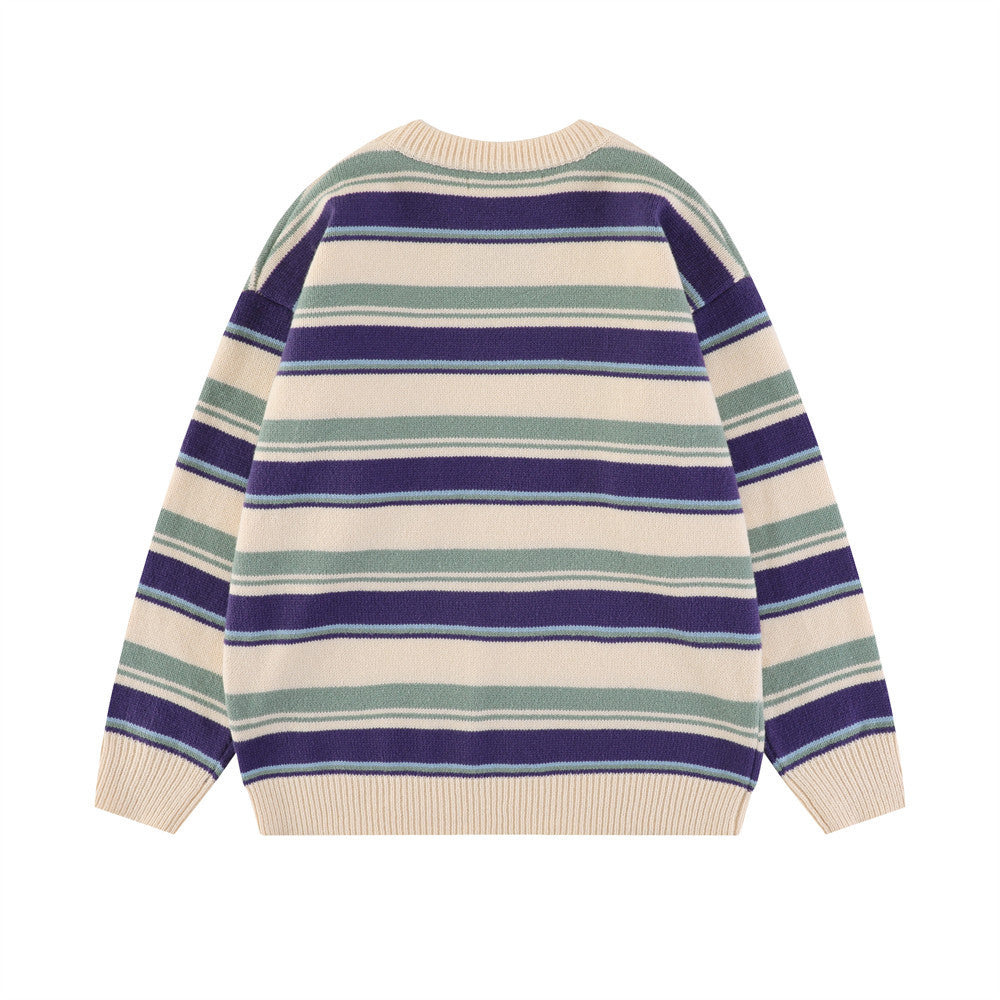 Maglione casual in maglia con fondo a contrasto di colore in stile Idle