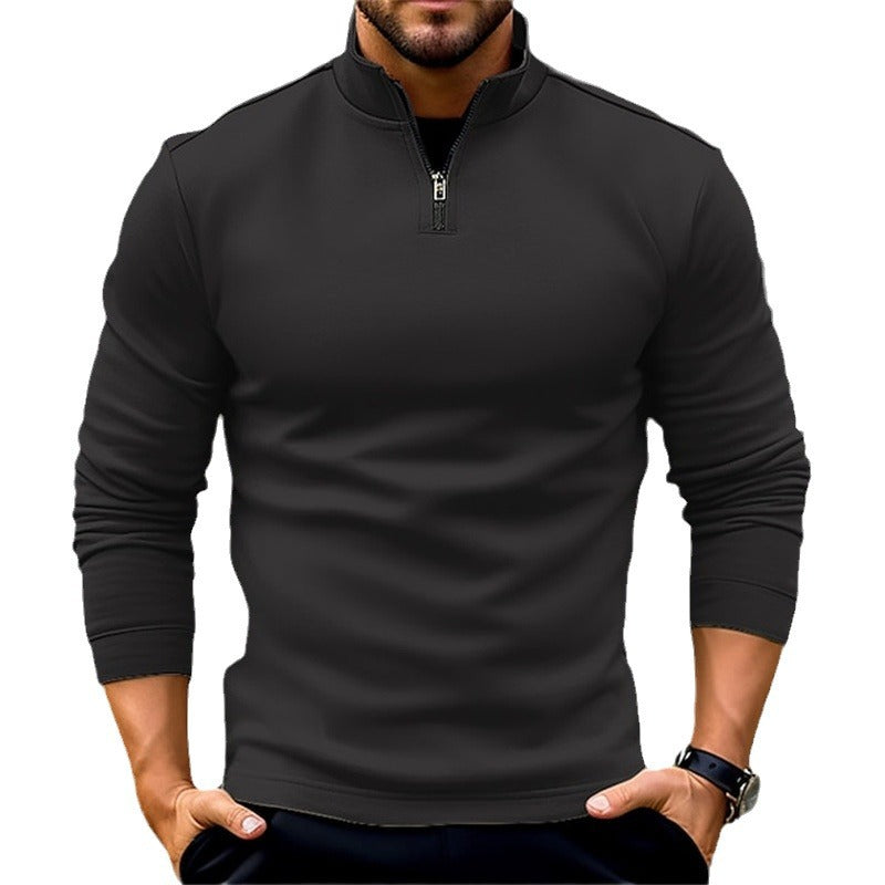 Long-sleeve Zipper Men's Sports Polo Shirt