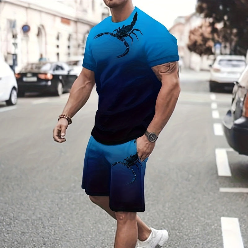 Short Sleeve Shorts Suit 3d Printed summer set Men