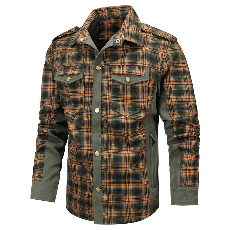 Men's Casual Plaid Shirt Jacket