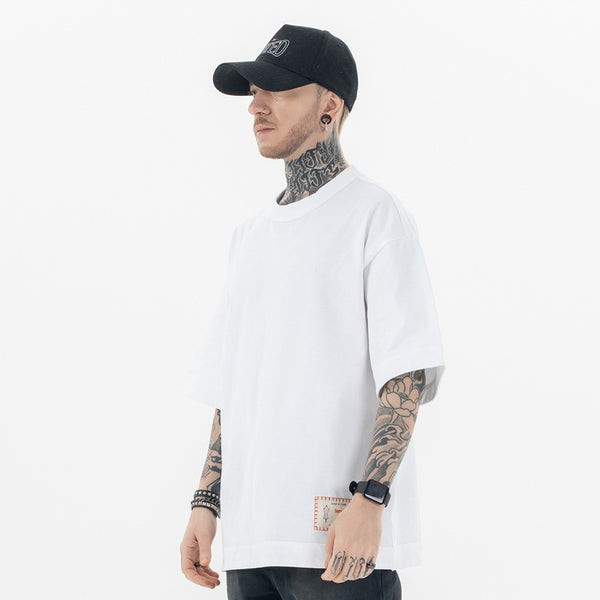 High Street Heavy Solid Color Basic T-shirt