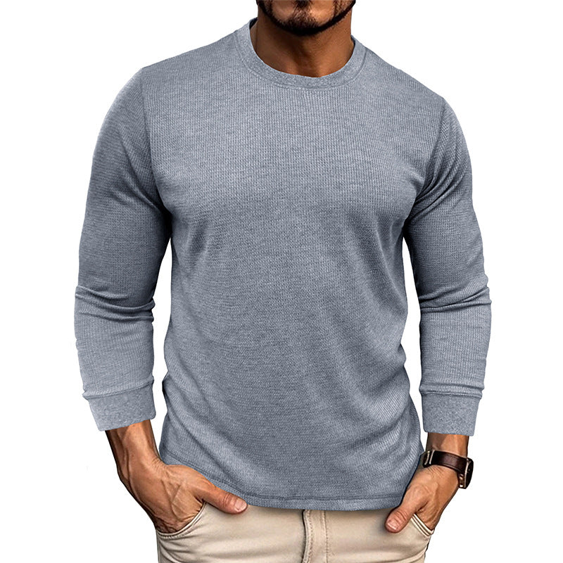 Men's Casual Loose Round Neck Long-sleeved T-shirt