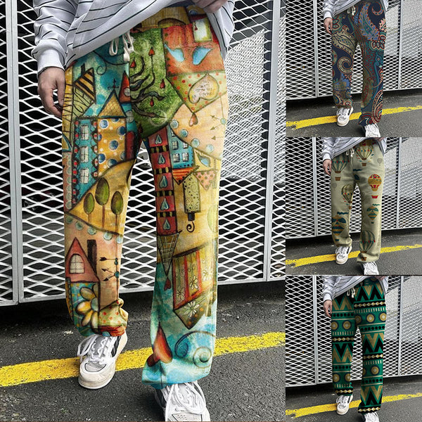 Summer Print Loose Trousers For Men