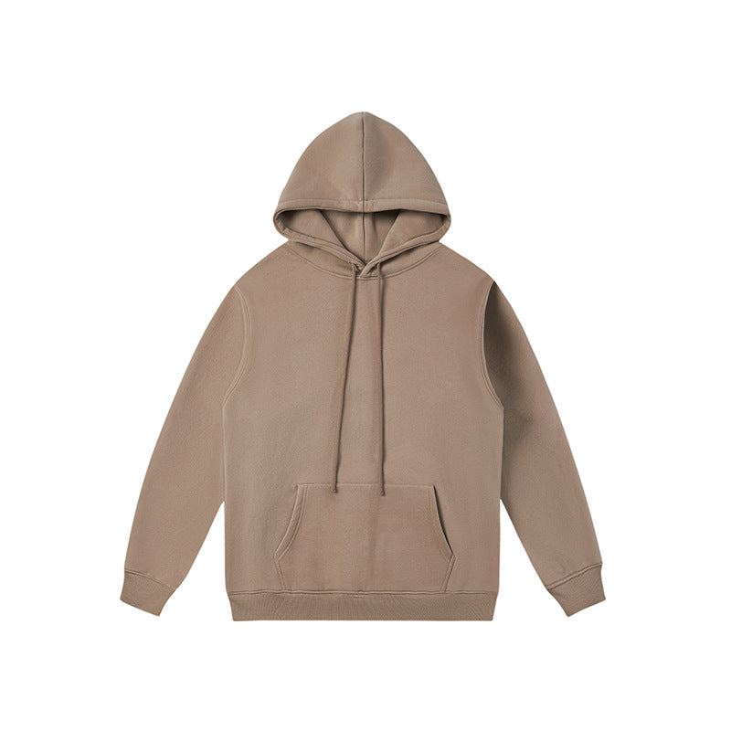 Autumn And Winter Fleece-lined Thick Hooded Solid Color Hoodie shorts