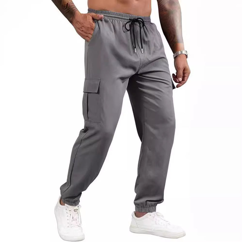 Multi-pocket Loose Straight Cargo Trousers