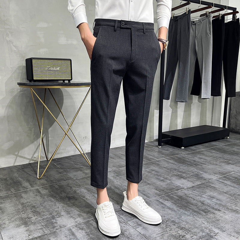 Pantalones tapered informales de corte slim para hombre