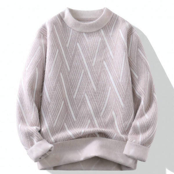 Round Neck Men's Winter Rhombus Sweater