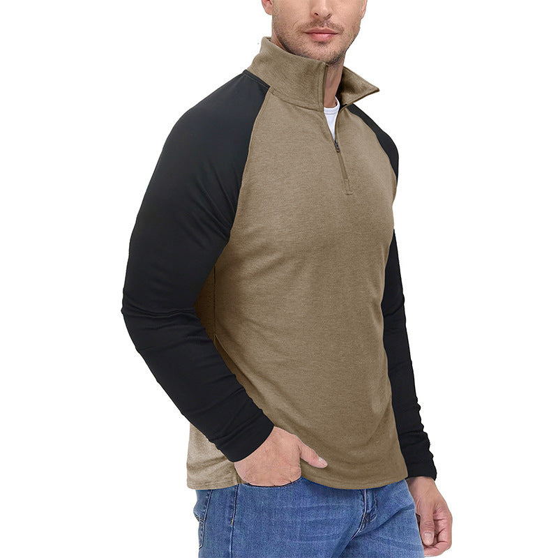 Men's Long-sleeved Zipper Outdoor Turtleneck Sports Top