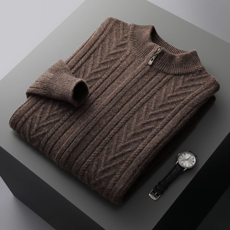 Maglione spesso da uomo con collo alto a metà autunno e inverno