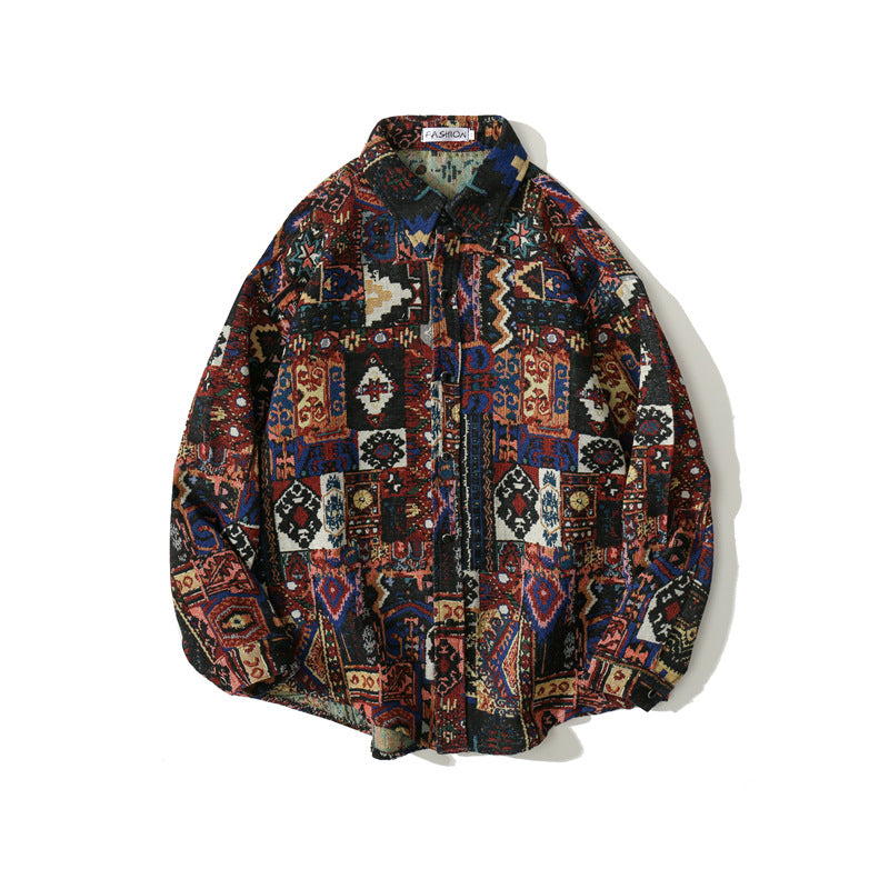 Men's Loose-fitting Autumn winter Japanese Woolen Shirt