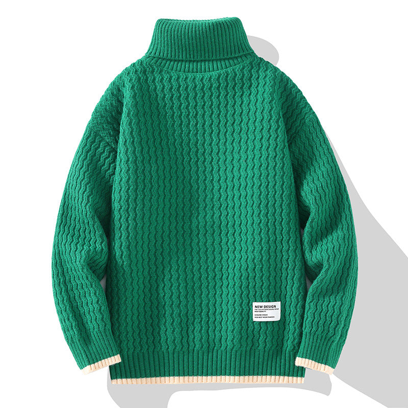 Winter Turtleneck Men's Loose Solid Color Sweater