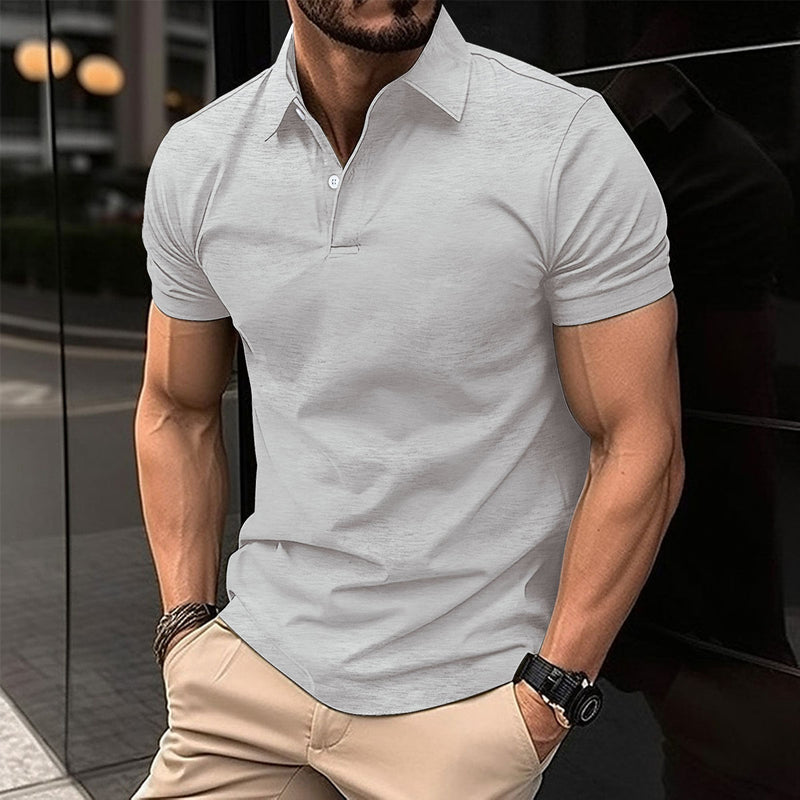 Summer POLO Button Solid Color Men's Sports POLO Shirt