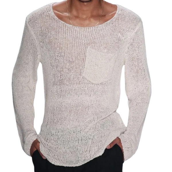 Men's European And American Solid Color Long Sleeve sweater