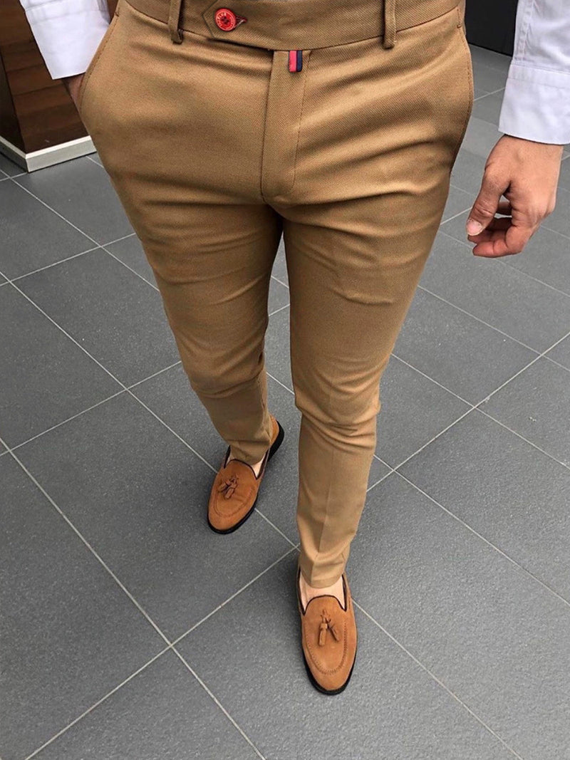 Pantalones formales informales con tapeta para hombre