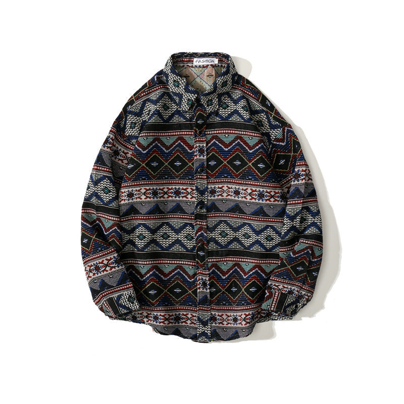 Men's Loose-fitting Autumn winter Japanese Woolen Shirt