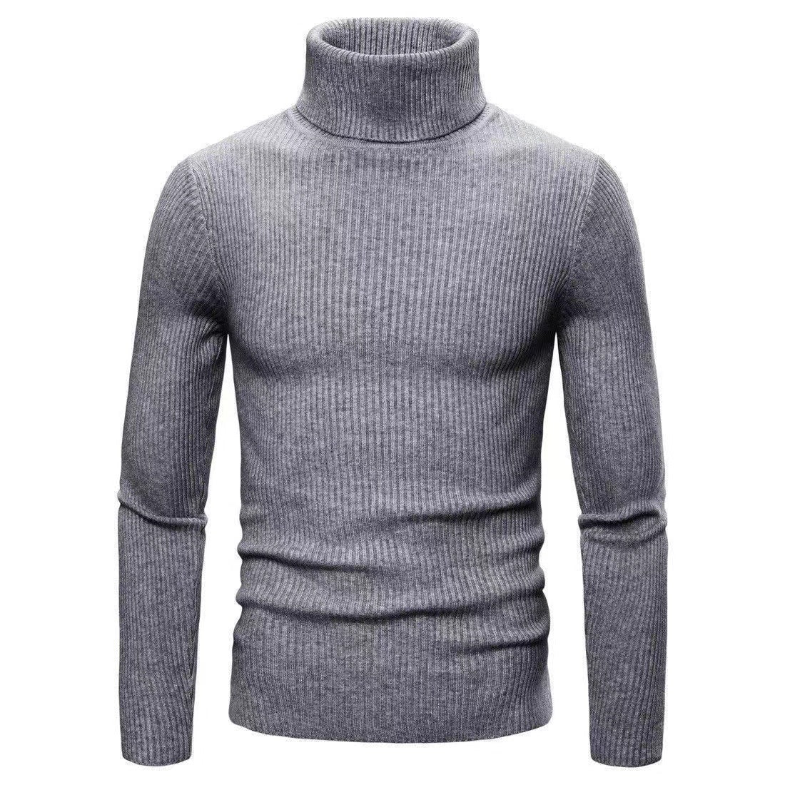 Maglione a collo alto slim fit tinta unita da uomo