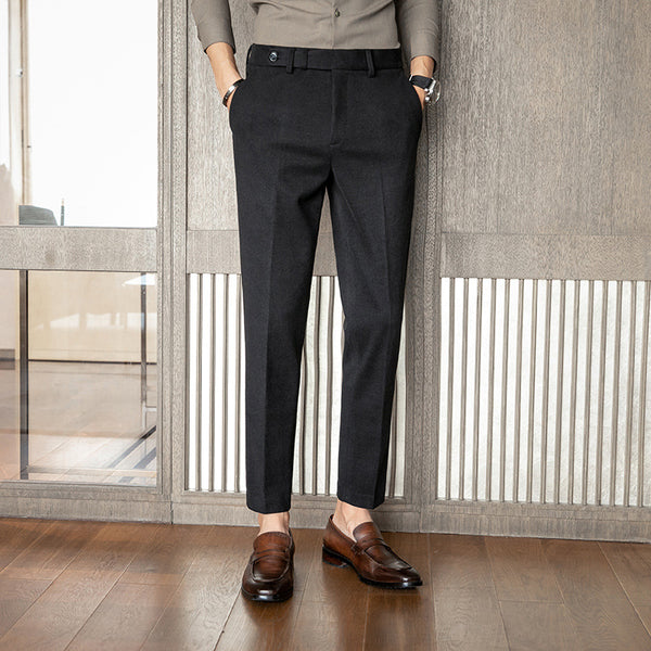 Slim-fit Thickened Autumn And Winter Wool Small Suit Pants