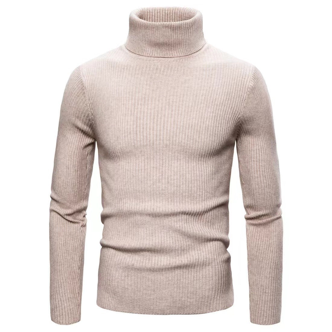 Maglione a collo alto slim fit tinta unita da uomo