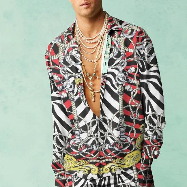 Printed Men's Long-sleeved Shirt