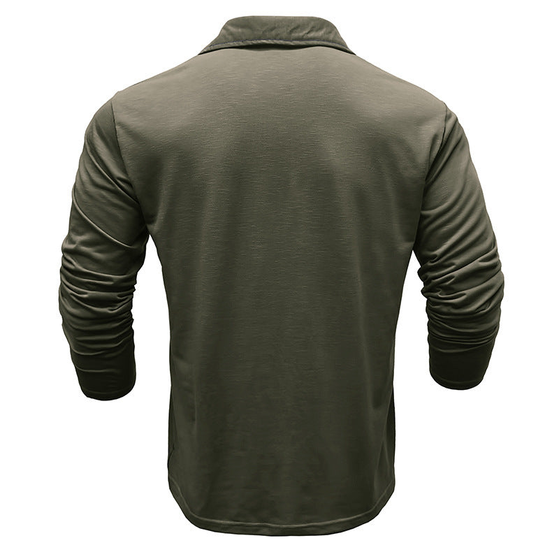 Men's Henley Lapel T-shirt