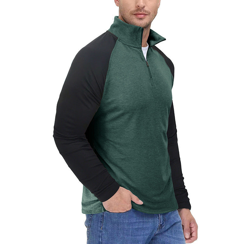 Men's Long-sleeved Zipper Outdoor Turtleneck Sports Top