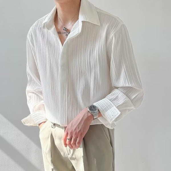 Men's Fashion Loose Casual Long Sleeve Shirt