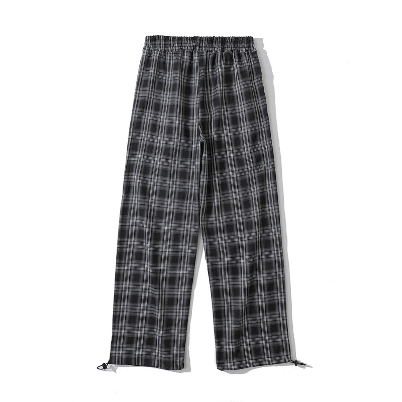 Plaid Trousers Drooping Straight Casual trousers