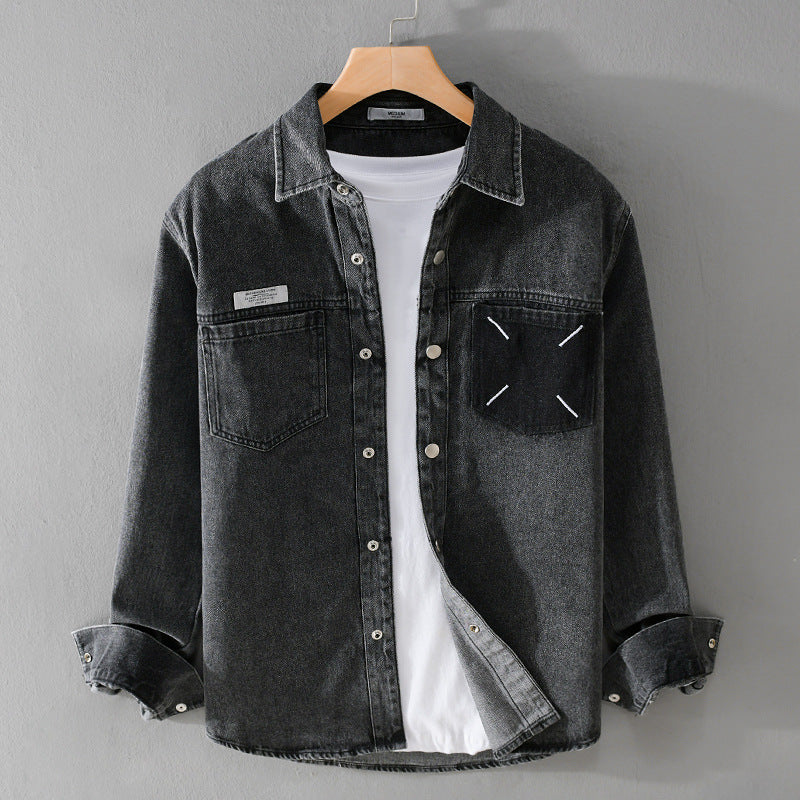 Men's Retro Denim Long-sleeved Shirt