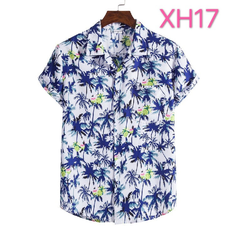 Casual Men's Shirt Hawaiian Beach Style Suit Collar Short Sleeve shirt