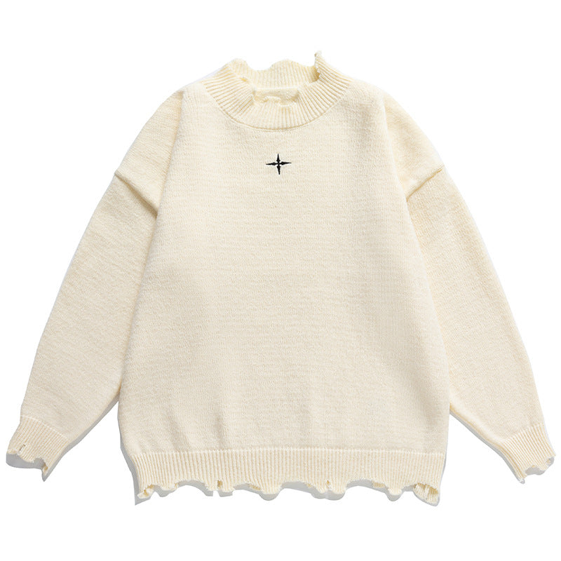 Irregular Raw Hem Sweater Men's And Women's