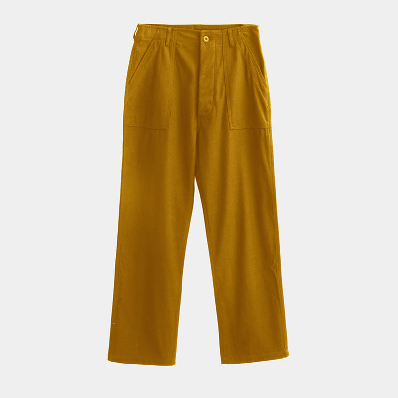 Men's Solid Color Retro Casual Pants