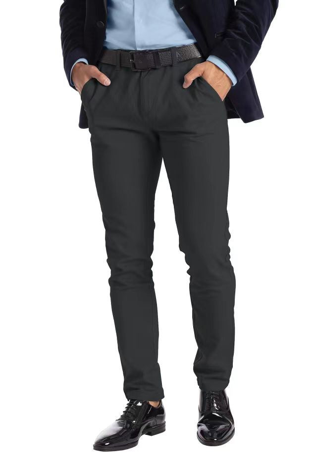 Business Micro-elastic Straight-leg Trousers men