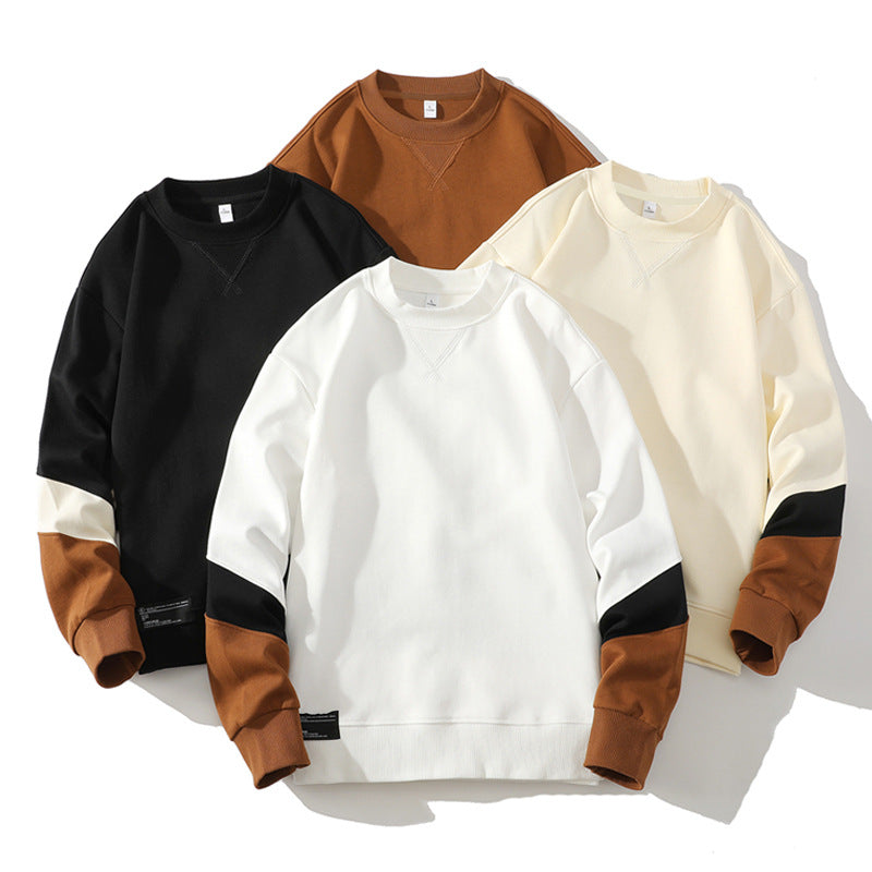 Loose Color Matching Round Neck Long Sleeve Casual sweater