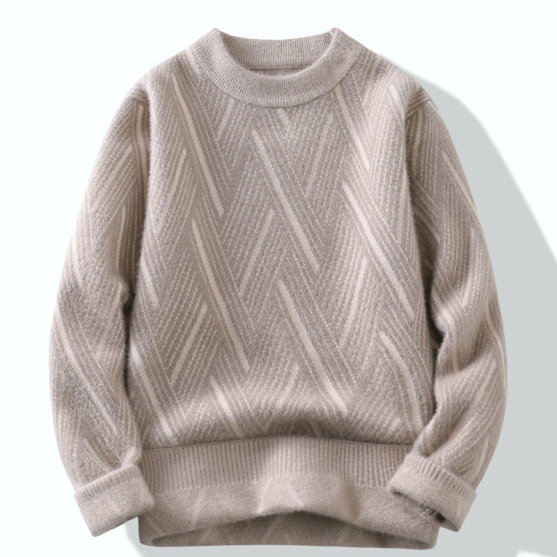 Round Neck Men's Winter Rhombus Sweater