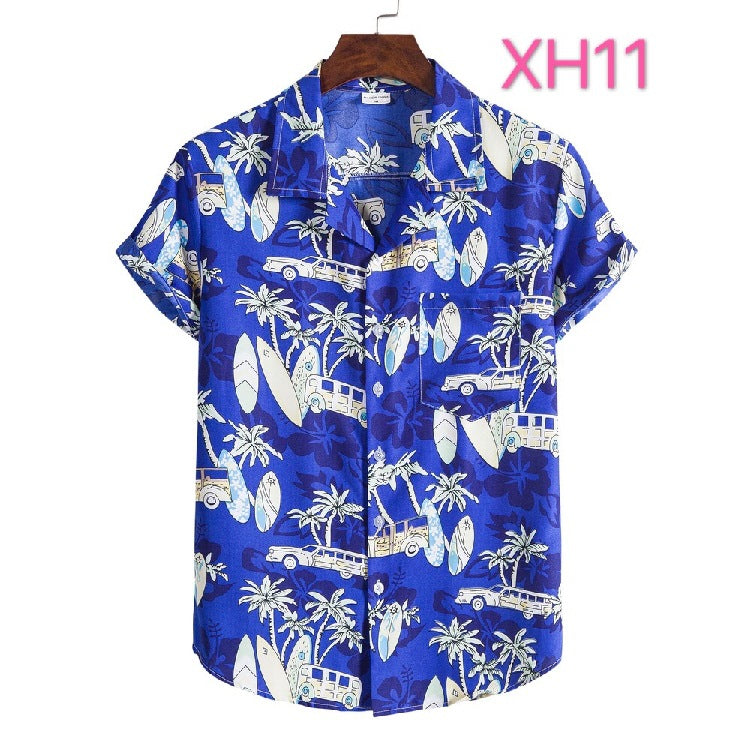 Casual Men's Shirt Hawaiian Beach Style Suit Collar Short Sleeve shirt