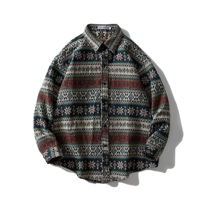 Men's Loose-fitting Autumn winter Japanese Woolen Shirt