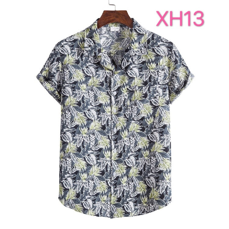 Casual Men's Shirt Hawaiian Beach Style Suit Collar Short Sleeve shirt