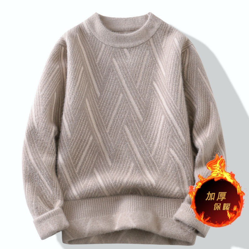 Round Neck Men's Winter Rhombus Sweater