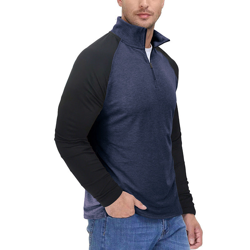 Men's Long-sleeved Zipper Outdoor Turtleneck Sports Top