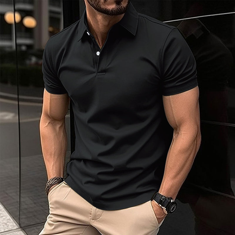 Summer POLO Button Solid Color Men's Sports POLO Shirt