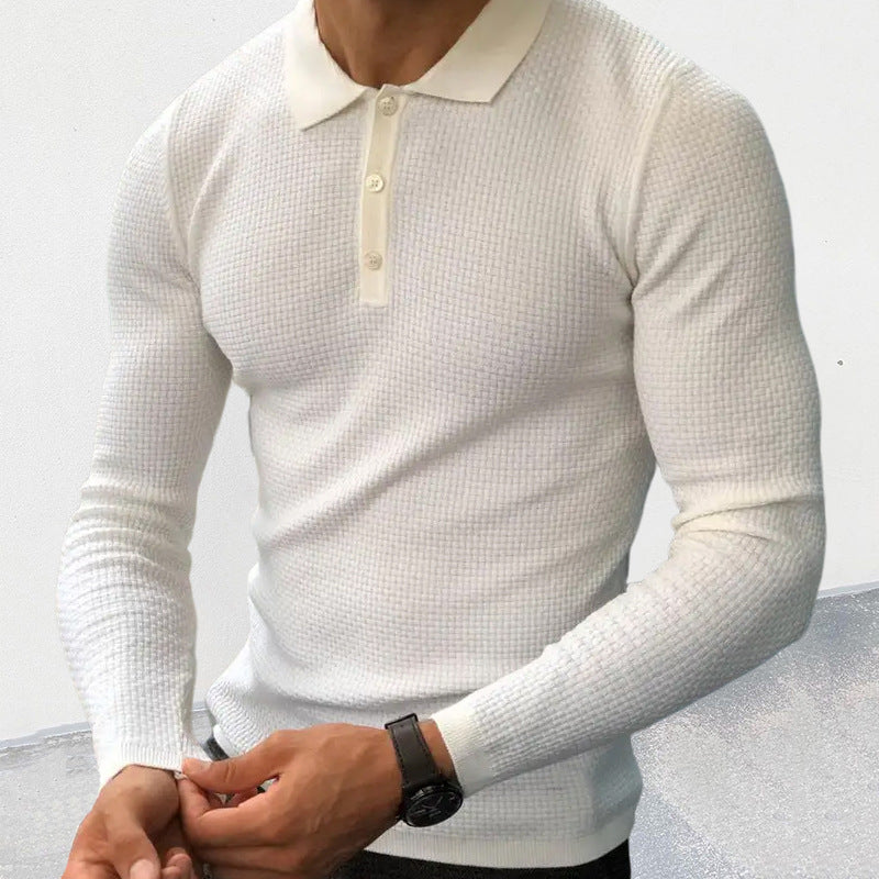 Camiseta ajustada de manga larga para hombre