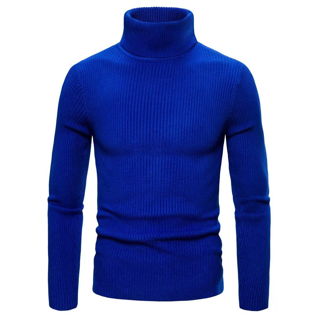 Maglione a collo alto slim fit tinta unita da uomo