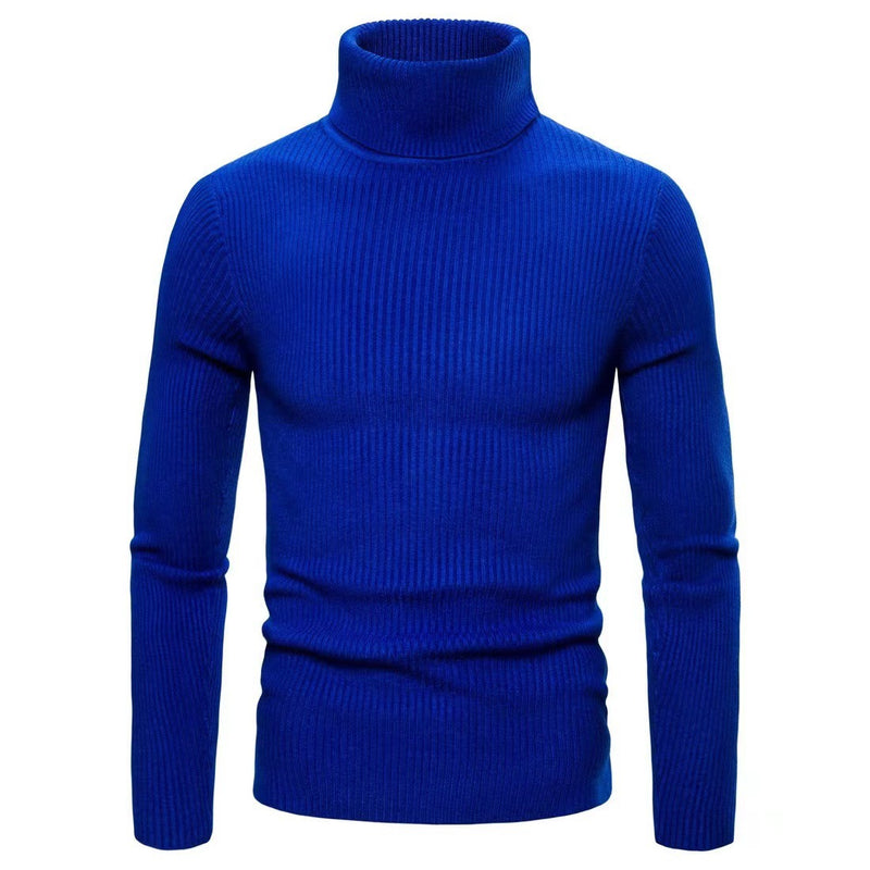 Men's Solid Color Turtleneck Slim Fit Sweater