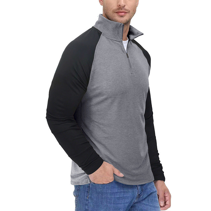 Men's Long-sleeved Zipper Outdoor Turtleneck Sports Top